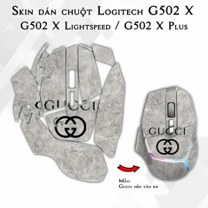 Skin dán chuột Logitech G502 X mẫu Gucci nền vân đá