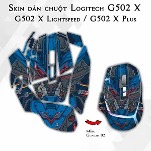 Skin dán chuột Logitech G502 X mẫu Gundam 02