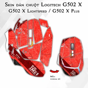 Skin dán chuột Logitech G502 X mẫu gundam đỏ