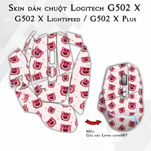 Skin dán chuột Logitech G502 X mẫu Gấu dâu Lotso lotso007