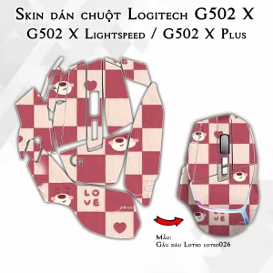 Skin dán chuột Logitech G502 X mẫu Gấu dâu Lotso lotso026