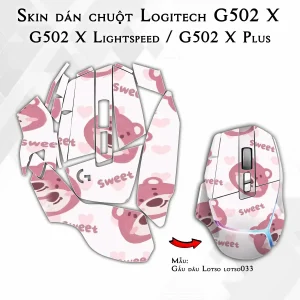 Skin dán chuột Logitech G502 X mẫu Gấu dâu Lotso lotso033