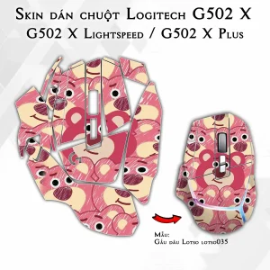 Skin dán chuột Logitech G502 X mẫu Gấu dâu Lotso lotso035