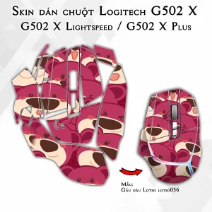 Skin dán chuột Logitech G502 X mẫu Gấu dâu Lotso lotso036