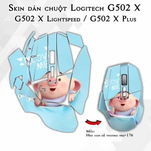 Skin dán chuột Logitech G502 X mẫu Heo con dễ thương heo-176