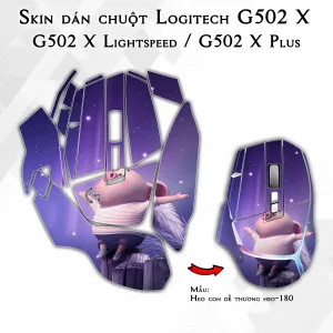 Skin dán chuột Logitech G502 X mẫu Heo con dễ thương heo-180
