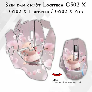 Skin dán chuột Logitech G502 X mẫu Heo con dễ thương heo-187