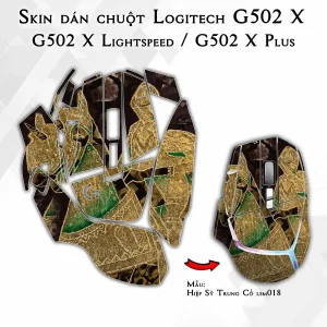 Skin dán chuột Logitech G502 X mẫu Hiệp Sỹ Trung Cổ lsm018