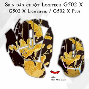 Skin dán chuột Logitech G502 X mẫu Hoa Mai Vàng