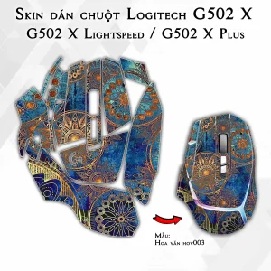 Skin dán chuột Logitech G502 X mẫu Hoa văn hov003