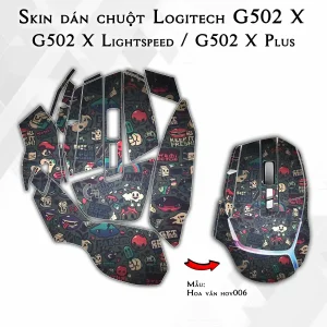 Skin dán chuột Logitech G502 X mẫu Hoa văn hov006