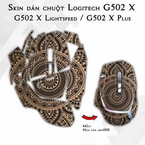 Skin dán chuột Logitech G502 X mẫu Hoa văn hov008
