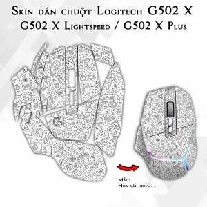 Skin dán chuột Logitech G502 X mẫu Hoa văn hov011
