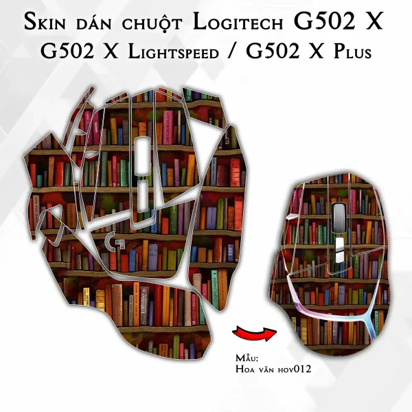 Skin dán chuột Logitech G502 X mẫu Hoa văn hov012