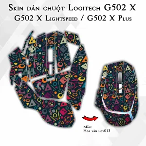 Skin dán chuột Logitech G502 X mẫu Hoa văn hov013