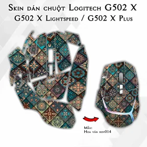 Skin dán chuột Logitech G502 X mẫu Hoa văn hov014