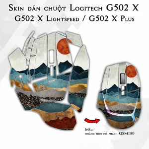 Skin dán chuột Logitech G502 X mẫu hoàng hôn hổ phách GSM180