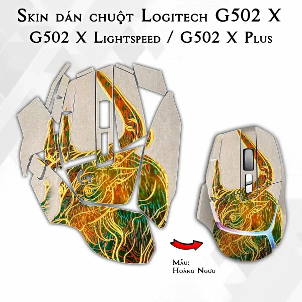Skin dán chuột Logitech G502 X mẫu Hoàng Ngưu
