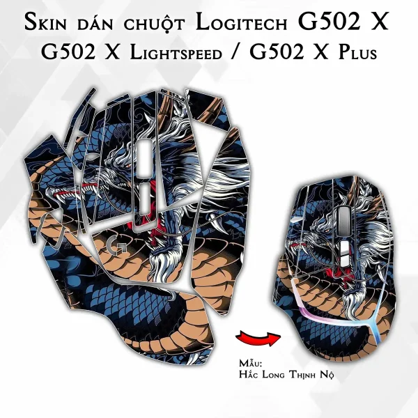 Skin dán chuột Logitech G502 X mẫu Hắc Long Thịnh Nộ