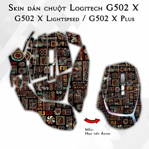 Skin dán chuột Logitech G502 X mẫu Họa tiết Aztec