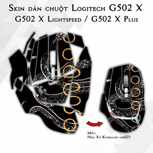 Skin dán chuột Logitech G502 X mẫu Hỏa Xà Kundalini lsm021