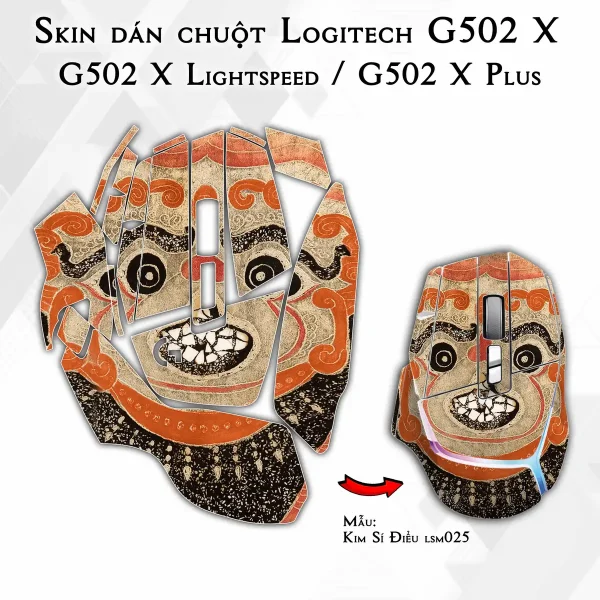 Skin dán chuột Logitech G502 X mẫu Kim Sí Điểu lsm025