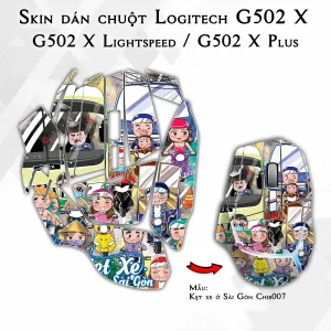 Skin dán chuột Logitech G502 X mẫu Kẹt xe ở Sài Gòn Chib007