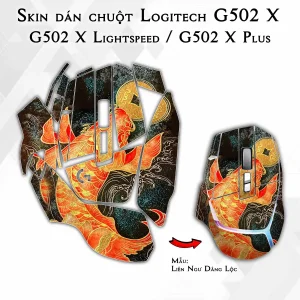 Skin dán chuột Logitech G502 X mẫu Liên Ngư Dâng Lộc