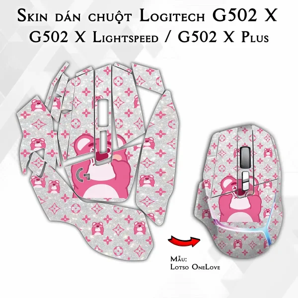 Skin dán chuột Logitech G502 X mẫu Lotso OneLove