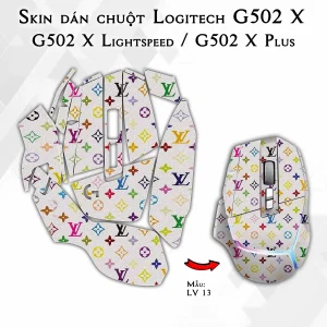 Skin dán chuột Logitech G502 X mẫu LV 13