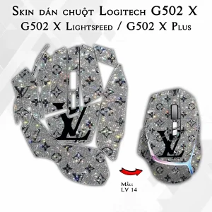 Skin dán chuột Logitech G502 X mẫu LV 14