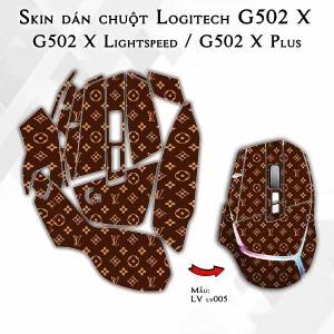 Skin dán chuột Logitech G502 X mẫu LV lv005