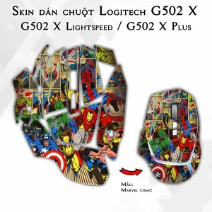 Skin dán chuột Logitech G502 X mẫu Marvel comic