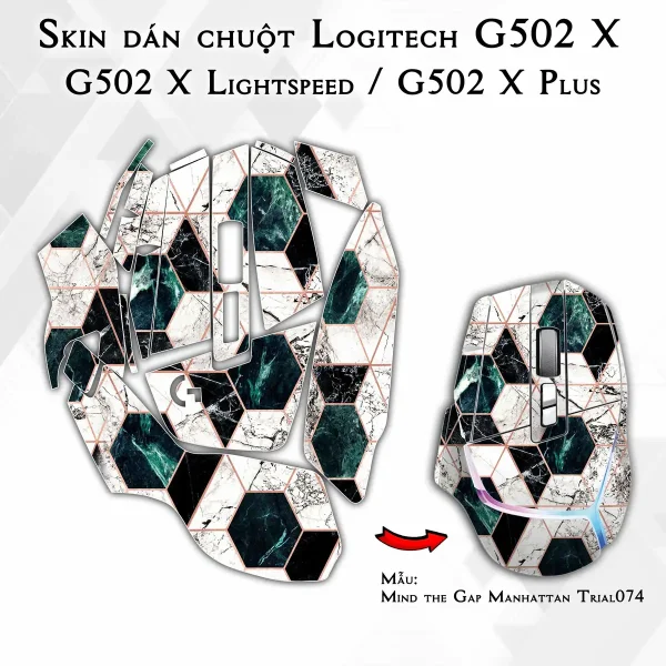 Skin dán chuột Logitech G502 X mẫu Mind the Gap Manhattan Trial074