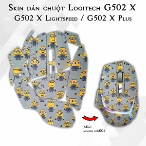 Skin dán chuột Logitech G502 X mẫu minion scu004