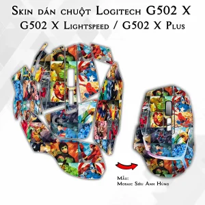 Skin dán chuột Logitech G502 X mẫu Mosaic Siêu Anh Hùng