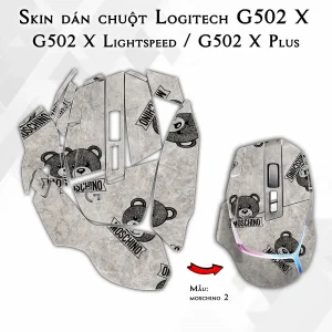 Skin dán chuột Logitech G502 X mẫu moschino 2