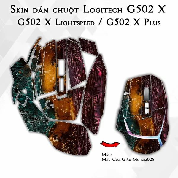 Skin dán chuột Logitech G502 X mẫu Màu Của Giấc Mơ lsm028
