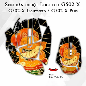 Skin dán chuột Logitech G502 X mẫu Mèo Thần Tài