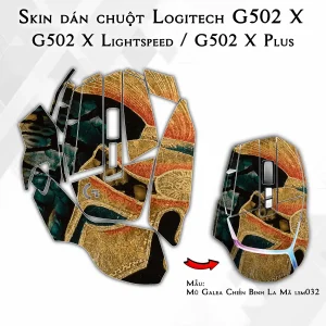 Skin dán chuột Logitech G502 X mẫu Mũ Galea Chiến Binh La Mã lsm032