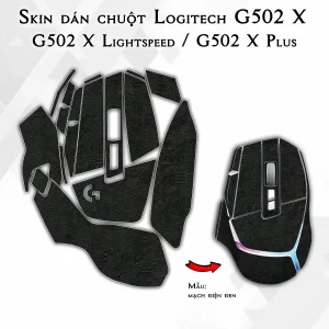 Skin dán chuột Logitech G502 X mẫu mạch điện đen