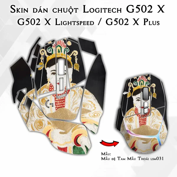 Skin dán chuột Logitech G502 X mẫu Mẫu đệ Tam Mẫu Thoải lsm031