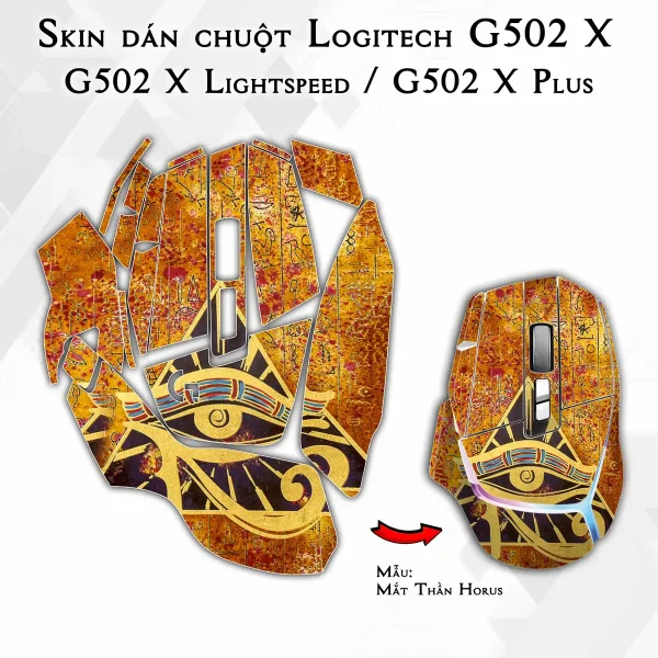 Skin dán chuột Logitech G502 X mẫu Mắt Thần Horus