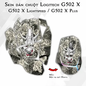 Skin dán chuột Logitech G502 X mẫu Mặt nạ quỷ Hanya