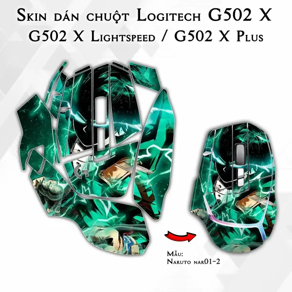 Skin dán chuột Logitech G502 X mẫu Naruto nar01-2