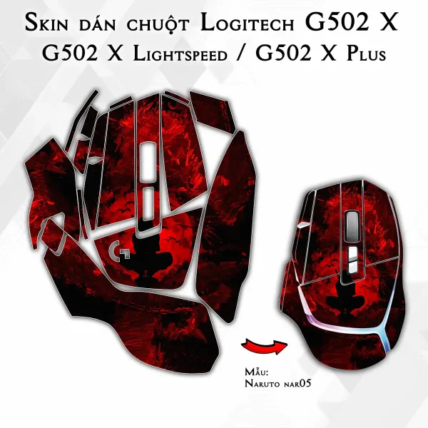 Skin dán chuột Logitech G502 X mẫu Naruto nar05
