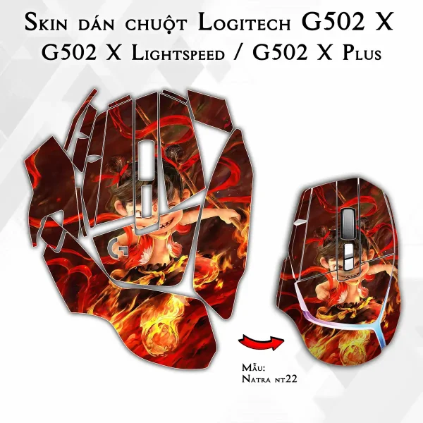 Skin dán chuột Logitech G502 X mẫu Natra nt22