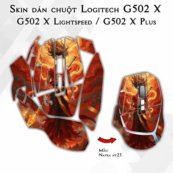 Skin dán chuột Logitech G502 X mẫu Natra nt23
