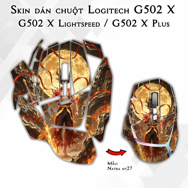 Skin dán chuột Logitech G502 X mẫu Natra nt27