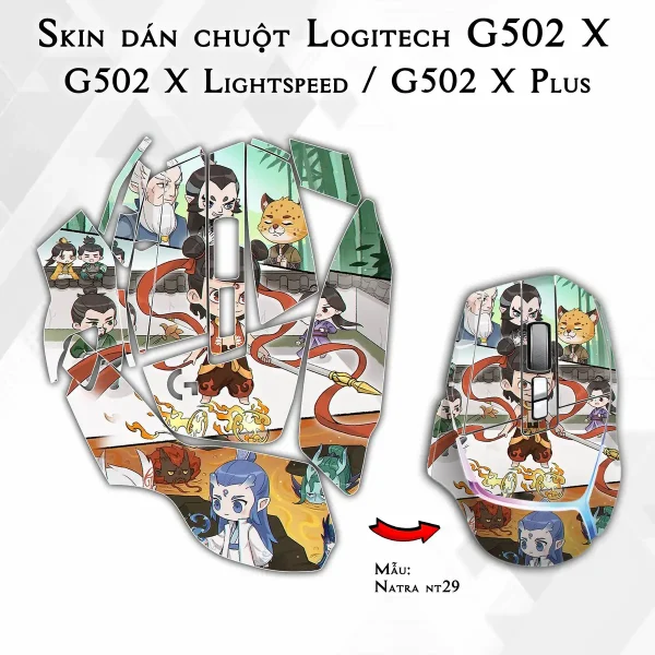 Skin dán chuột Logitech G502 X mẫu Natra nt29